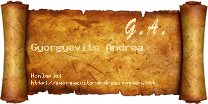 Gyorgyevits Andrea névjegykártya
